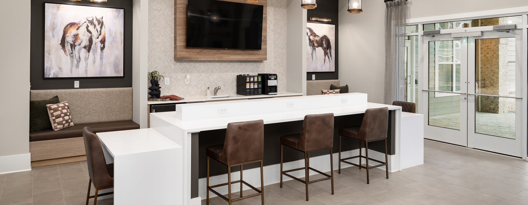 coffee counter in clubhouse